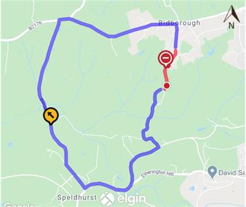 Map of road closure on Franks Hollow Road - Temporary Road Closure - Franks Hollow Road, Bidborough & Speldhurst